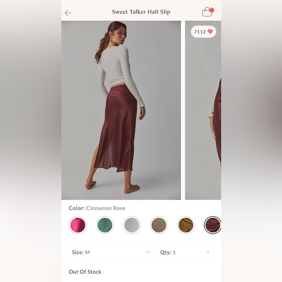 NWT Free People Half Slip in Cinnamon Rose - Picture 5 of 9